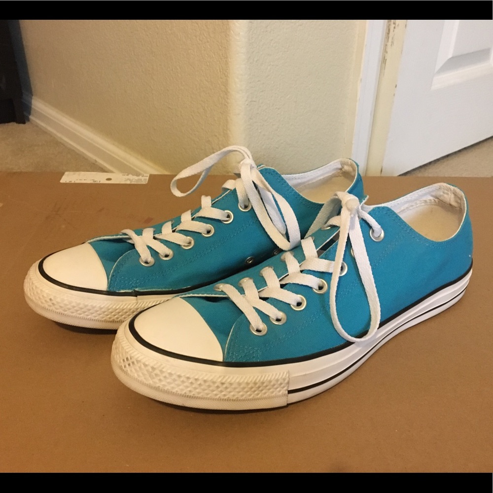 Teal Converse Chuck Taylors low